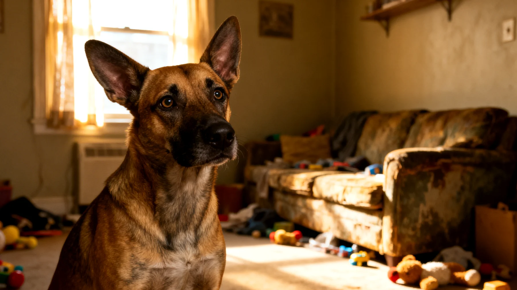 Hunde, die in Wohnungen leben, leiden häufig unter Stress und Anspannung aufgrund von Bewegungsmangel, fehlenden Rückzugsorten und akustischen Reizen wie Nachbarschaftslärm, was zu Unruhe, Bellverhalten und nervöser Energie führt"